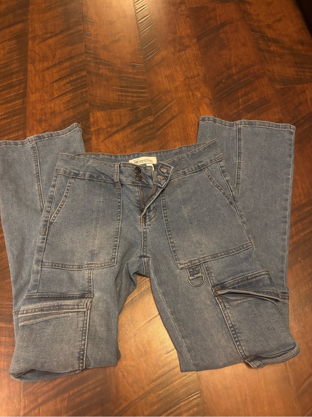 Men's Blue Cargo Denim Jeans